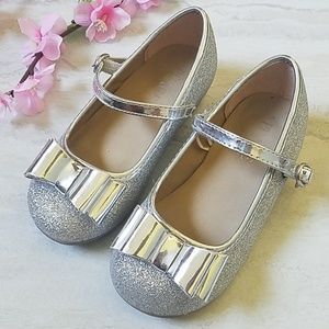TCP Silver Glitter Bow Buckle Heel Dress Shoes 8
